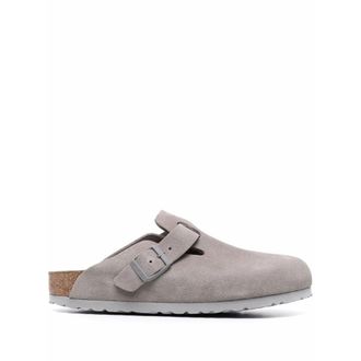 Birkenstock Boston Soft Footbed - Dames - Slip ons - Grijs - 41 EU - Leer - Schoenen