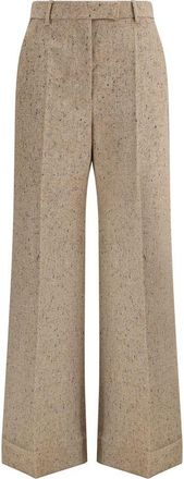Valentino Womens Wide Leg Wool Blend Trousers - Tan - Size EU 38 (Womens)