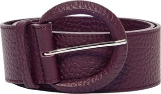 Orciani Cintura in pelle Fibbia rivestita 5 cm - Dames - Riemen - Rood - 80 CM - Leer - Accessoires