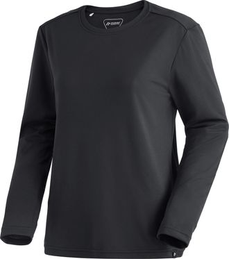 Maier Sports Langarmshirt MAIER SPORTS MS FAV Long Tee W, Damen, Gr. XL, schwarz, 100% Polyester, Rundhals, Shirts Langarmshirt, atmungsaktives Damen Shirt langarm