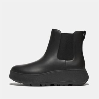 FitFlop Fit Flop Dames/Dames F-Mode Leren Flatform Chelsea Laarzen (Zwart)