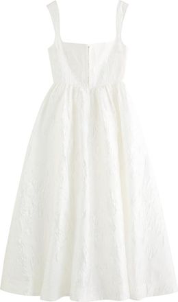 Clea Anton Floral-jacquard Twill Midi Dress - White - L (UK14 / L)