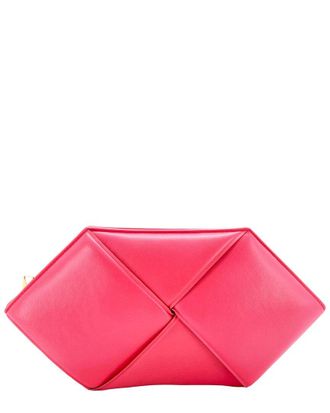 Bottega Veneta Pink Intrecciato Leather Hexagon Clutch (Authentic Pre-Loved)