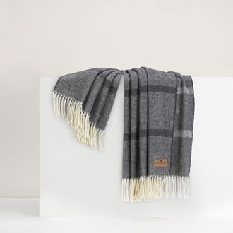 Lands Downunder Montauk Stripe Herringbone Throw in Charcoal at Nordstrom