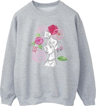 Disney Dames/Dames 101 Dalmati&euml;rs Bloemen Sweatshirt (Sportgrijs)