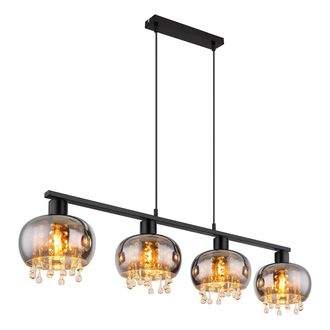 Globo Lighting L&aacute;mpara Colgante - Corry - Negro - Vidrio Vidrio Ahumado - Globo