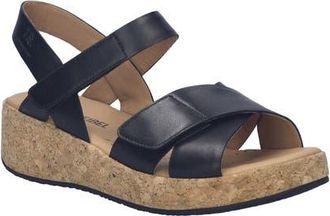 Josef Seibel Evita 03 Slingback Platform Wedge Sandal in Black Leather at Nordstrom, Size 11-11.5Us