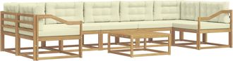 vidaXL Conjunto De Sof&aacute;s De Exterior 6 Uds. Blanco Y Crema Vidaxl