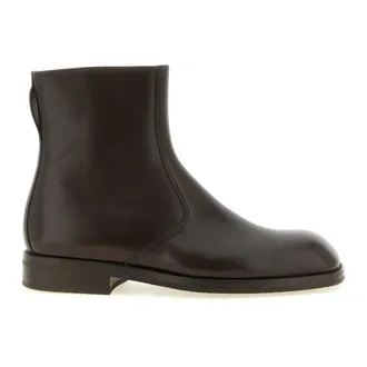 Christophe Lemaire Zipped Ankle Boots - male - Lemaire - Ankle Boots - Brown - 10 UK - Shoes