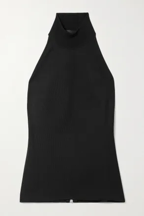 Givenchy Top A Collo Alto In Maglia Cut-out - Nero