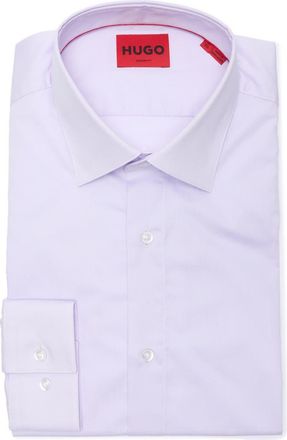 BOSS Valerio Solid Cotton Button-Up Shirt in Light/Pastel Purple at Nordstrom Rack, Size 16.5