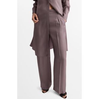 Mango Straight Leg Pants in Pastel Purple at Nordstrom, Size X-Small