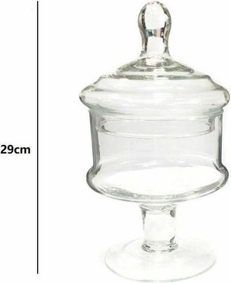 Trade Shop Trade Shop - Vaso Con Coperchio Ampolla Alzatina Biscottiera Per Confettata Vetro 29cm