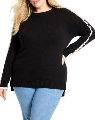 Nic+Zoe NIC+ZOE Plus Ruffled Down Sweater