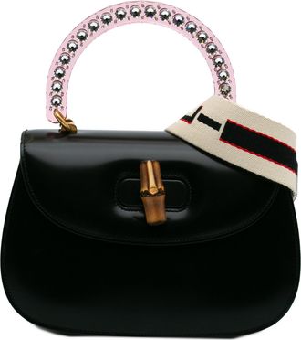 Gucci Bamboo 1947 Kristallen Handtas met Handvat