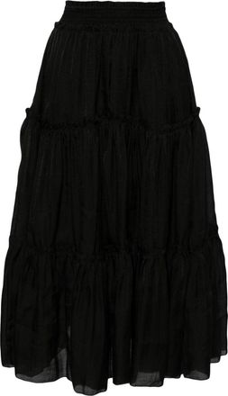 Tout à Coup high-waist tiered skirt - women - Lyocell/Polyester/Viscose - M - Black