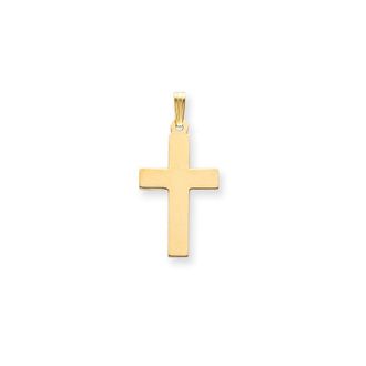 Diamond2Deal 14k Yellow Gold Polished Cross Charm