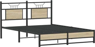 vidaXL Estructura De Cama Sin Colch&oacute;n Madera Roble Sonoma 140x190 Cm Vidaxl