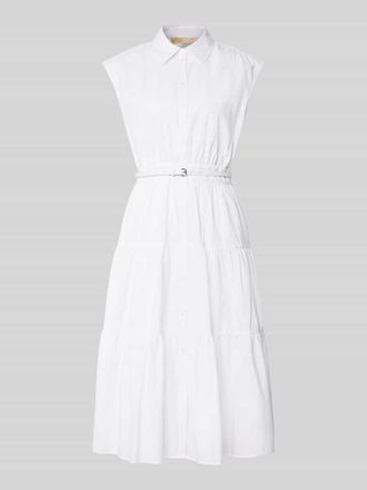 Michael Kors Hemdblusenkleid mit G&uuml;rtel und Knopfleiste in Weiss, Gr&ouml;&szlig;e XL