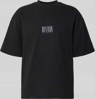 Review T-Shirt mit Logo-Print und Rundhalsausschnitt in Black, Gr&ouml;&szlig;e XXL