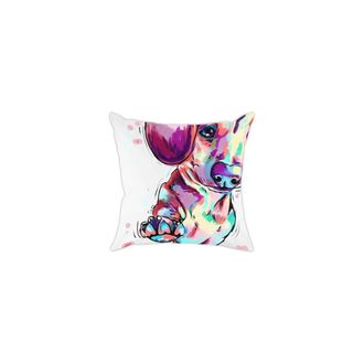 OEM Funda De Almohada Con Estampado De Perro Salchicha, Poli&eacute;ster, 45 X 45 Cm (18 X 18 Pulgadas)
