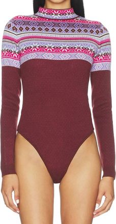 Free People Winter Warmer Bodysuit In Maple Combo