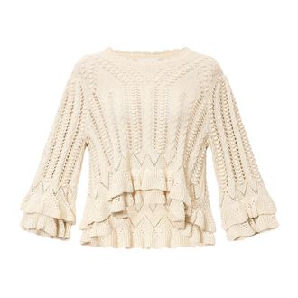 Isabel Marant Round-neck Knitwear, female, Beige, Size: XS Norma Sweater