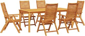 vidaXL Conjunto De Comedor De Jard&iacute;n 7 Uds. Marr&oacute;n Vidaxl