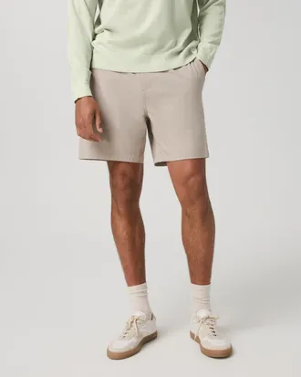 Vuori Clothing Aim Elastic Waist Shorts 7 | Khaki Linen Texture | XS, Size Extra Small