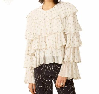 Alix of Bohemia Rufus Bronze Mist Top In Off-White