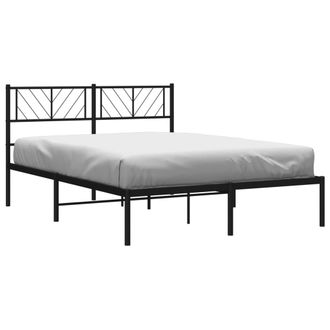 vidaXL Vidaxl - Estructura Cama Sin Colch&oacute;n Con Cabecero Metal Negro 120x190 Cm