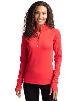 Cutter & Buck Traverse Stretch Eco Quarter Zip Womens Pullover