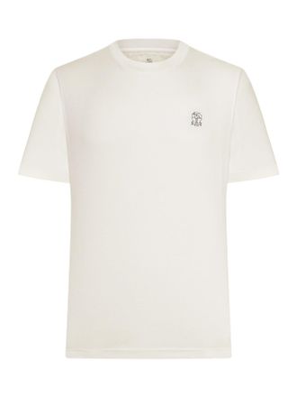 Brunello Cucinelli COTTON T-SHIRT WITH CONTRASTING LOGO PRINT - Brunello Cucinelli - Man