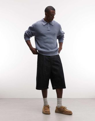 Carhartt Work in Progress Miles - Polo a maniche lunghe in maglia blu