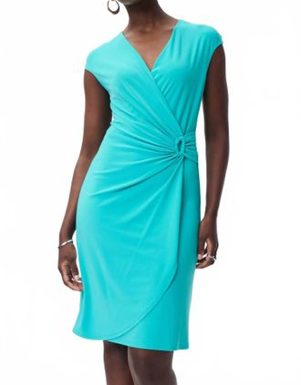 Joseph Ribkoff Knit Wrap Dress In Turquoise