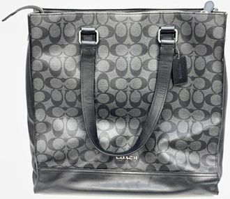 Coach Gray Signature Line Tote Bag (Pre-Owned)