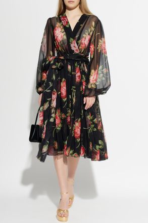 Dolce & Gabbana Silk Dress, Womens, Black