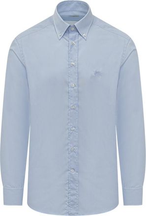 Etro Light Blue Slim Solid Shirt
