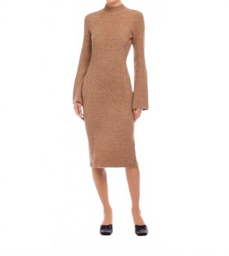 Fifteen Twenty Long Sleeve Mock Neck Sweater Dress In Earth