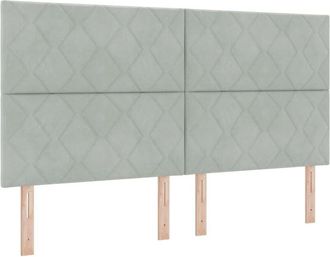 vidaXL Cabecero Led Geometric Manual Gris Claro 180 Cm Terciopelo Vidaxl