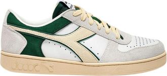 Diadora Magic Basket Low Su&egrave;de Leren Sneakers - Heren - Sneakers - Wit - 45 EU - Su&egrave;de - Schoenen