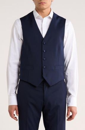Tommy Hilfiger Stretch Wool Blend Tuxedo Vest in Navy Twill at Nordstrom Rack, Size Xxx-Large