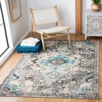 Safavieh Madison Machine Made Area rug, Grey / Light Blue Traditional Style Easy Care