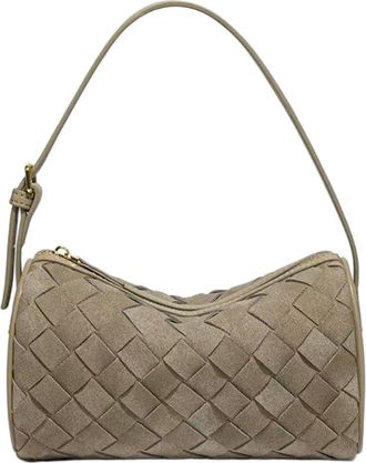 Generic JCVBN autumn and winter matte leather cylinder woven shoulder underarm bag hand carry outdoor camera bag