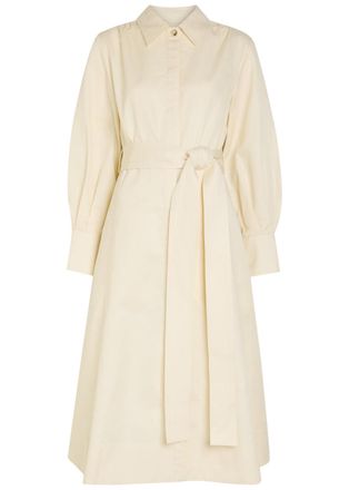 Joseph Ziane Belted Cotton -blend Midi Shirt Dress - Off White - 40 (UK12 / M)
