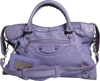 Balenciaga Purple Leather City Bag With Womens Hardware (Pre-Owned)