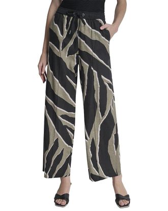DKNY Dkny Printed Linen-Blend Drawstring Pant