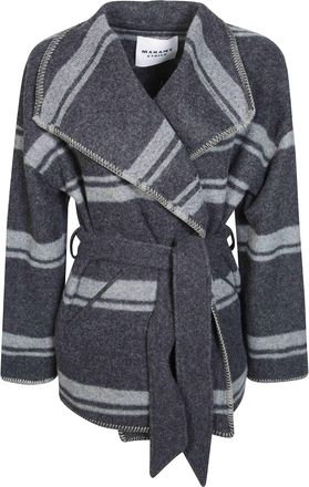 Isabel Marant Brea-GC Belted Wide Collar Jacket