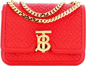 Burberry TB Flap Chain Bag Monogram Embossed Leather Small crossbody bag - Rood