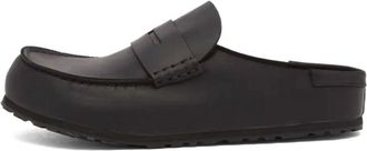 Birkenstock Naples Oliezwart Regular Fit - Heren - Slip ons - Zwart - 43 EU - Leer - Schoenen